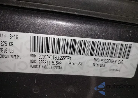 2016 Dodge Charger R/T из США, поврежденный, VIN 2C3CDXCT3GH222574